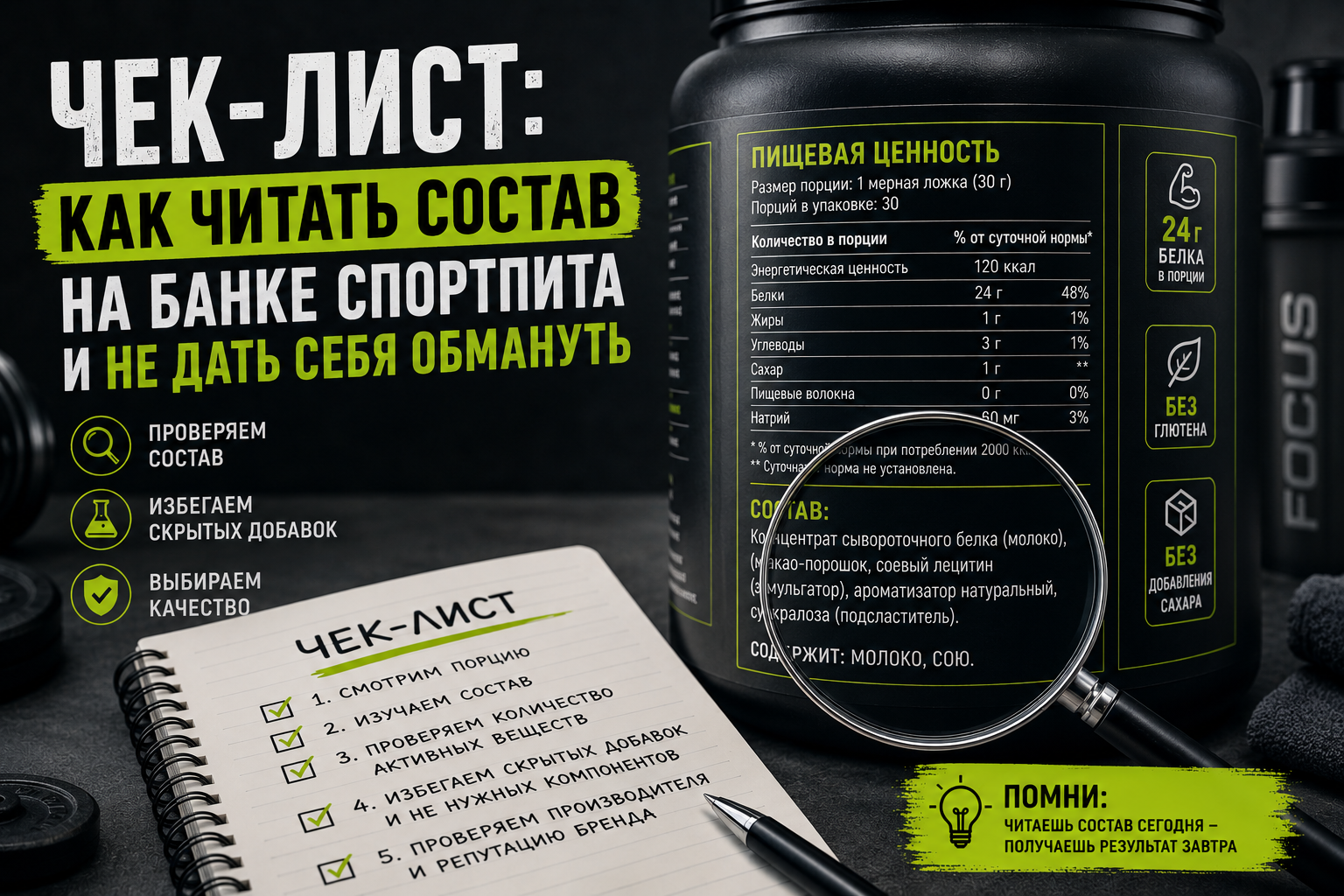 Чек-лист: как читать состав на банке спортпита и не дать себя обмануть