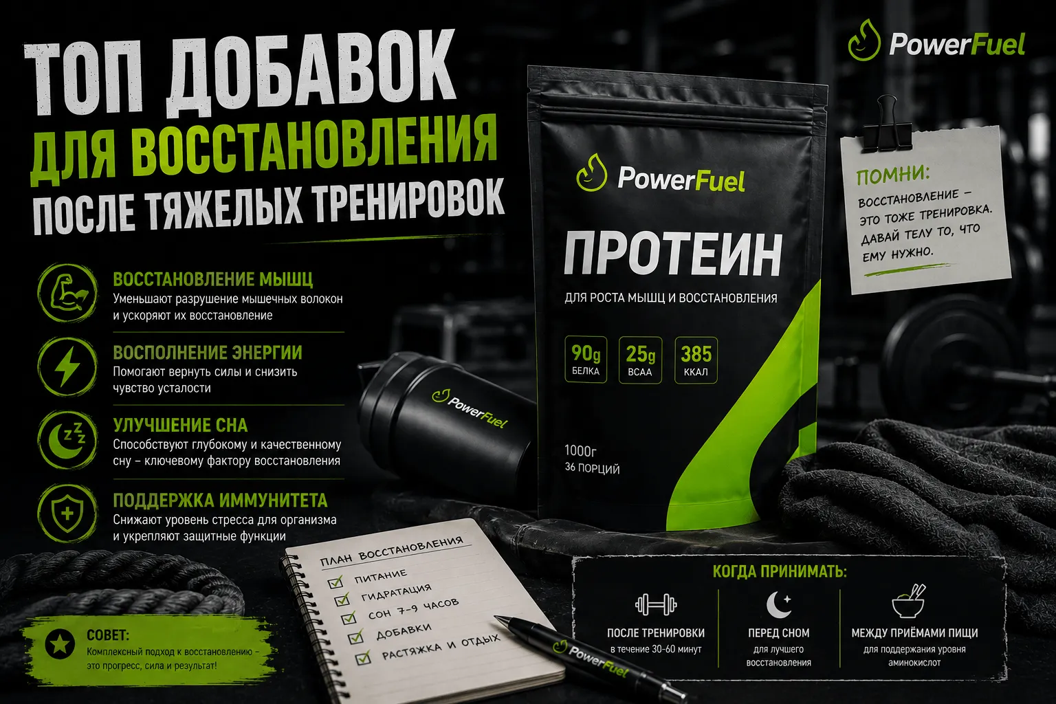 Топ добавок для восстановления после тяжелых тренировок: честный разбор